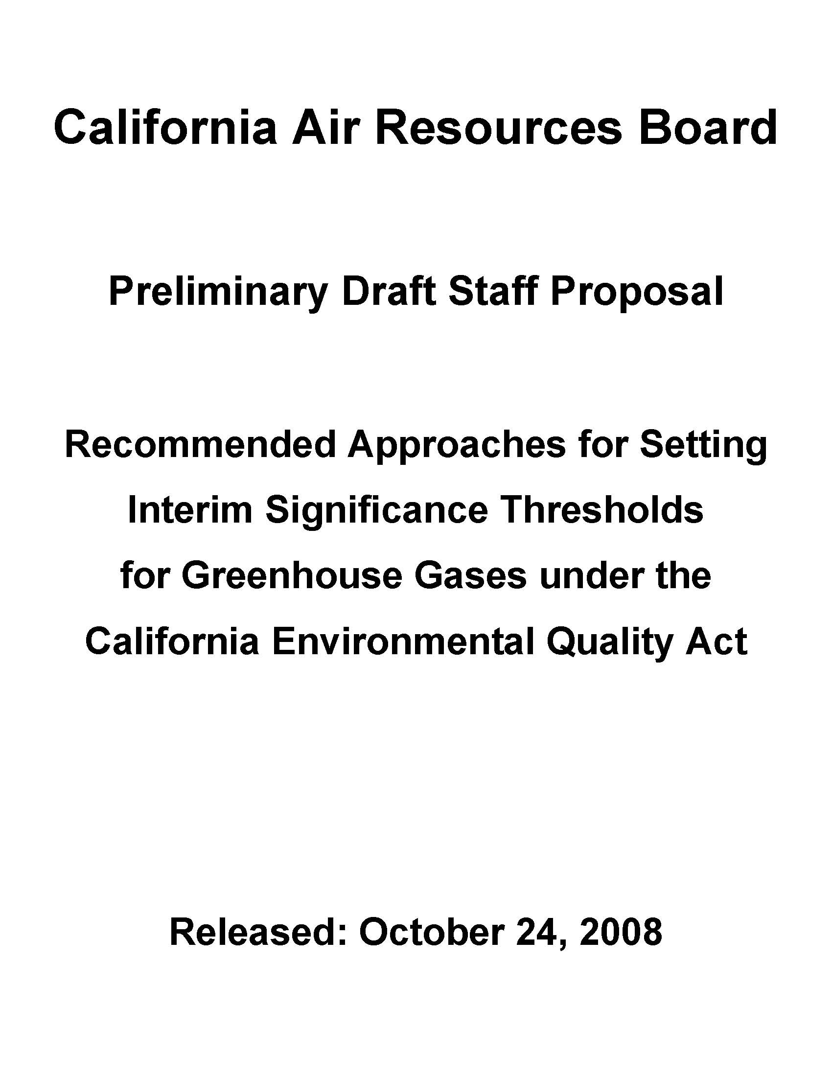 CARB Preliminary Draft Staff Proposal